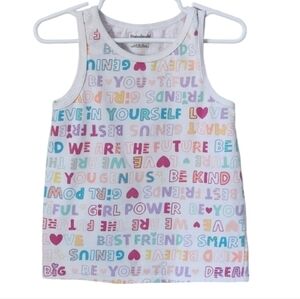 Garanimals Girls Tank Top White with Multi-Colors Positive Words 5T